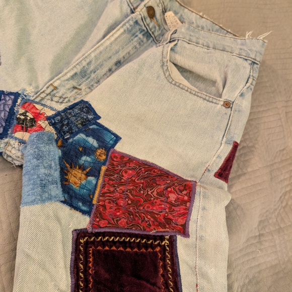 Levi's 505 Patchwork Embroidered Jeans - Picture 6 of 13